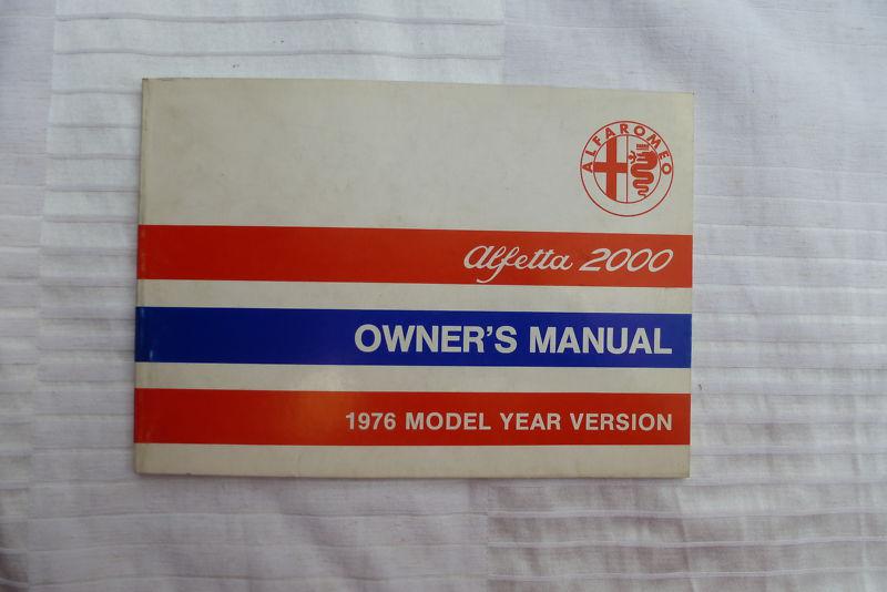 Alfa romeo giulietta-giulia: owners manual 