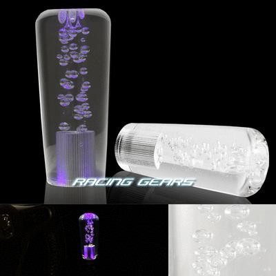 Universal pink led 100mm clear bubble screw on manual gear stick shift knob