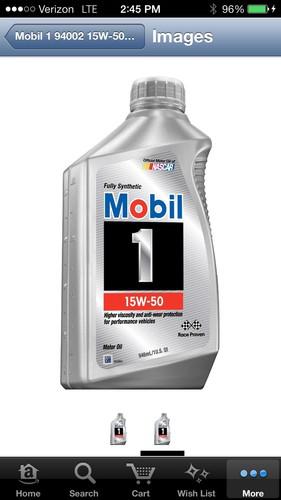 Mobil 1 15w50 94002 synthetic 15w-50 motor oil 6-pack