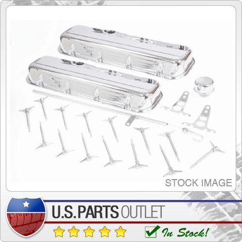 Mr gasket 9840 chrome dress-up kit incl. 2 short factory height valve covers and