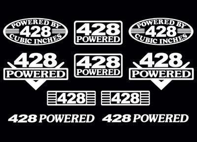 10 decal set 428 ci v8 powered engine stickers emblems vinyl decals