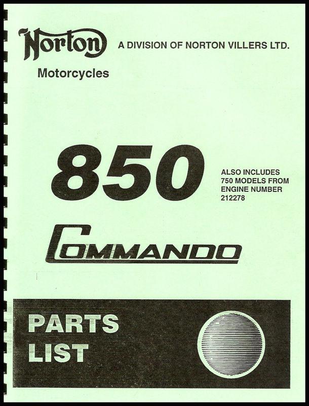 1974 750 850 norton commando parts book pn# 06-5034