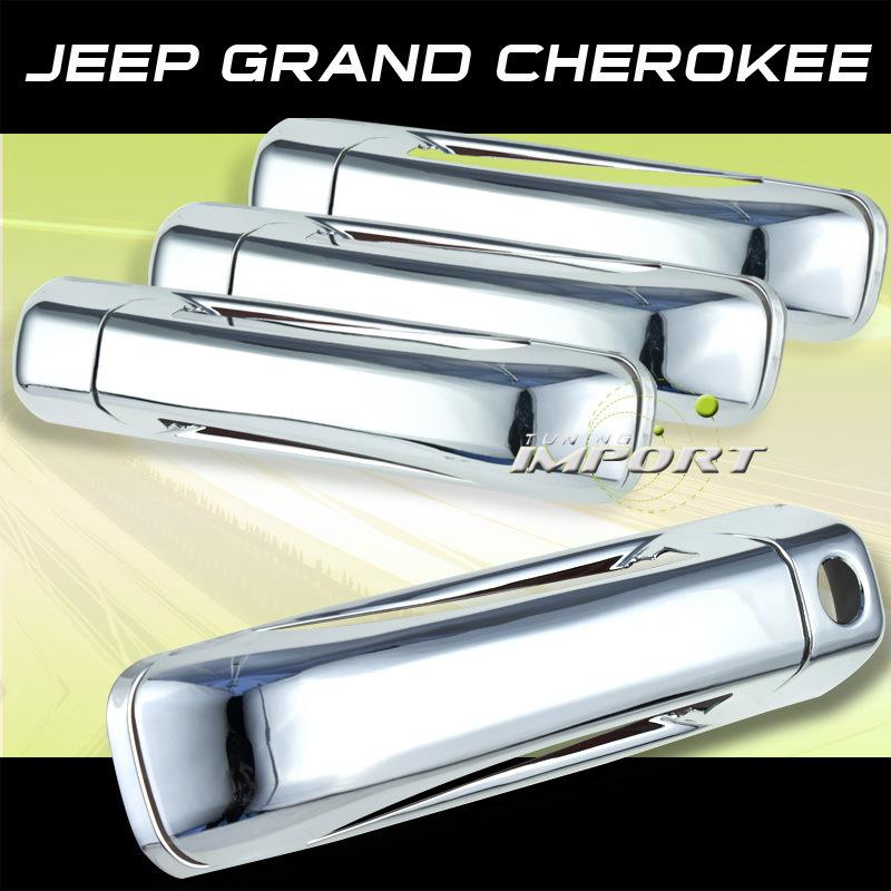 All chrome finished jeep grand cherokee 4pcs front+rear door handle covers set