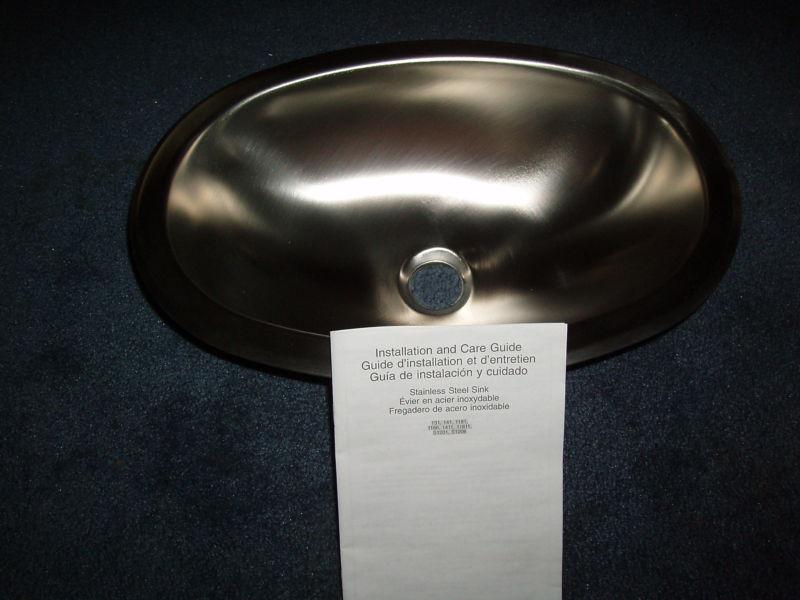 Rv sterling oval basin stainless steel sink by kohler