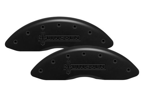 Mgp 10072-s-lcn-bm lincoln caliper covers full set black engraved lincoln logo