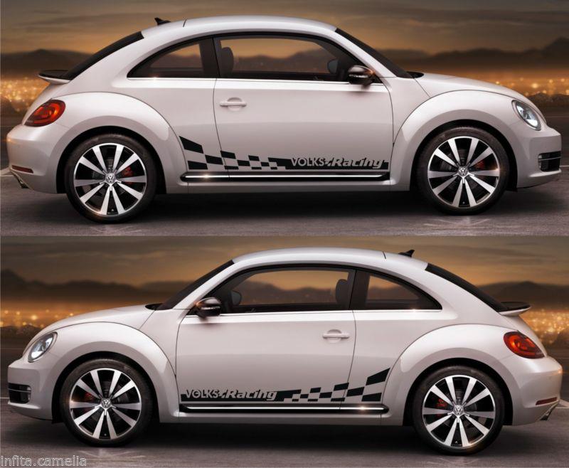 Volkswagen volks racing beetle r-line gsr turbo tsi turbo stripe kit sticker a2