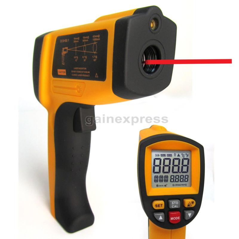 50:1 ds digital infrared ir thermometer pyrometer 392~3002°f professional new