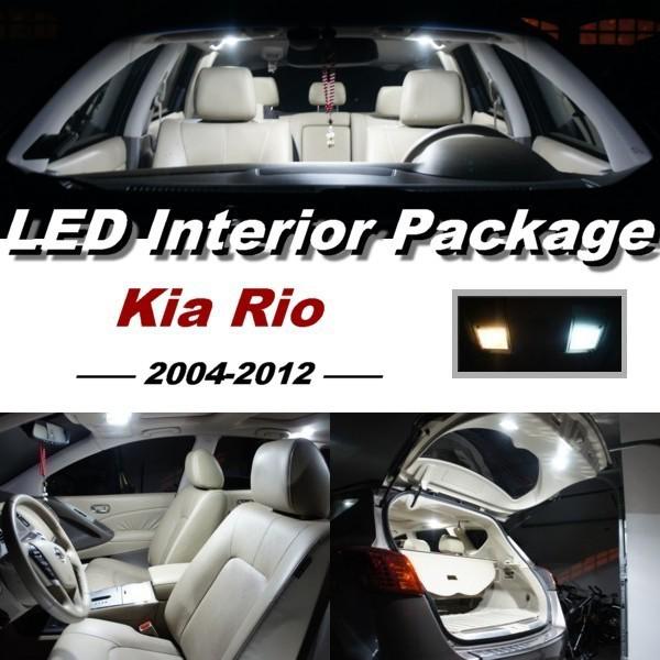 9 x xenon white led lights interior package kit for 2004 - 2012 kia rio