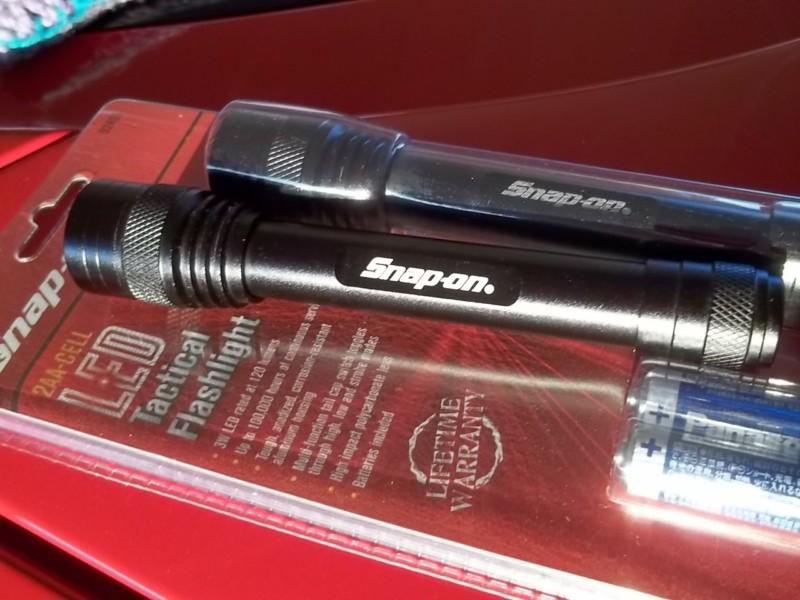 Snap-on led flashlight 120 lumens brand new in sealed package -  2aa  - aluminum
