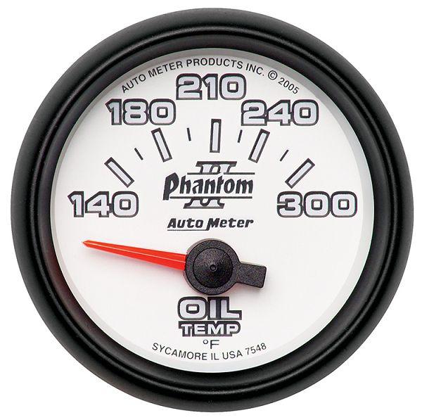 Auto meter 7548 phantom ii 2 1/16" electric oil temperature gauge 140-300˚f