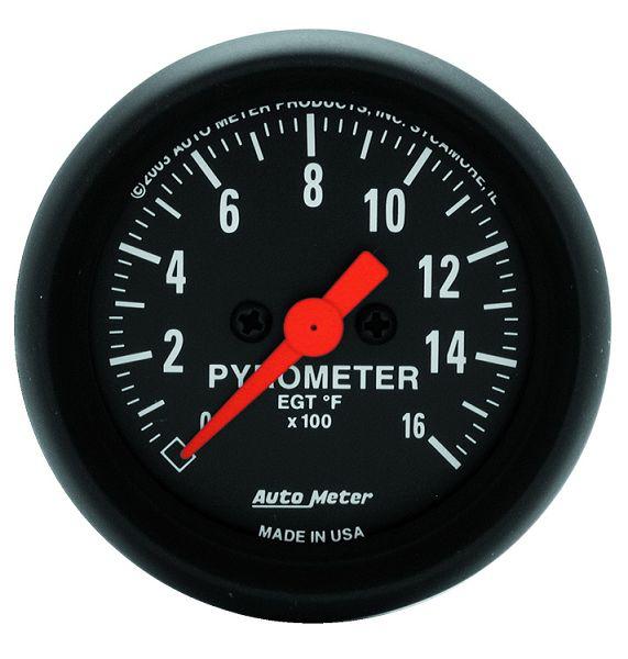 Auto meter 2654 z series 2 1/16" electric pyrometer gauge kit 0-1600˚f