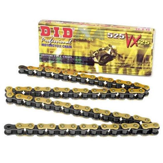 122753 did chain vx series pro street x ring gold black 525 chain with 120 links