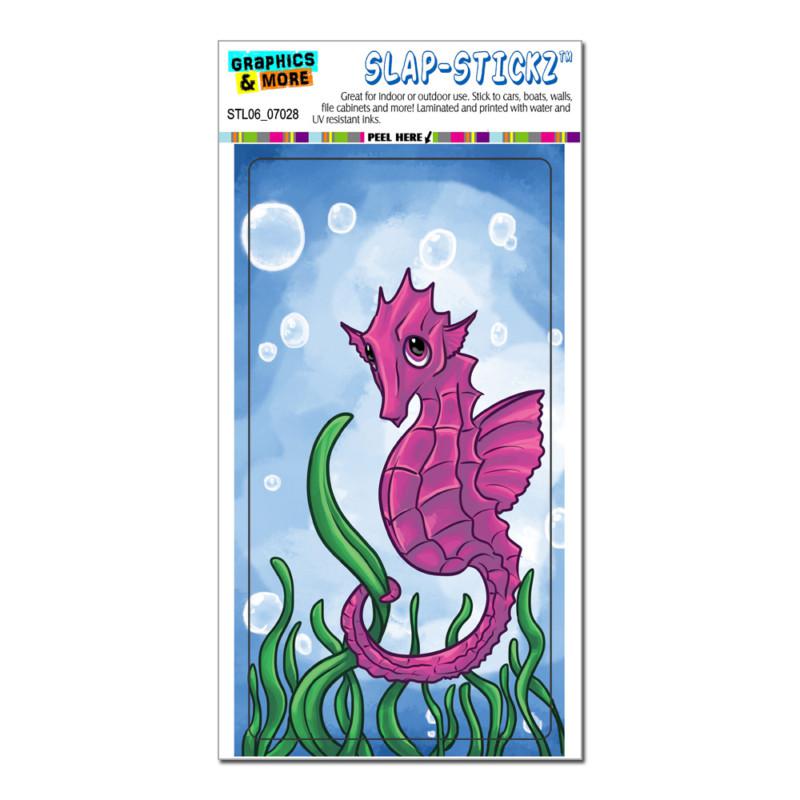 Seahorse sea horse pink purple - ocean water cute - slap-stickz™ bumper sticker