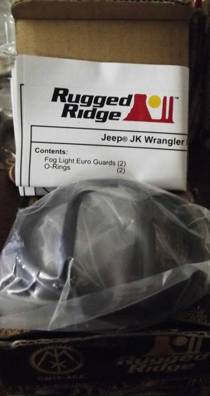 Rugged ridge fog light euro guards black 07-13 jeep wrangler--new!!