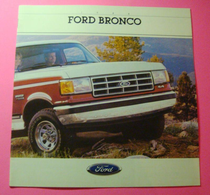 1988 ford bronco  sales showroom brochure..16 pages