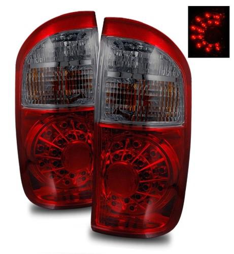 04-06 toyota tundra double cab euro red smoked tinted led tail lights brake lamp