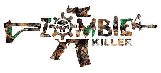 Camo zombie killer ar-15 sticker decal