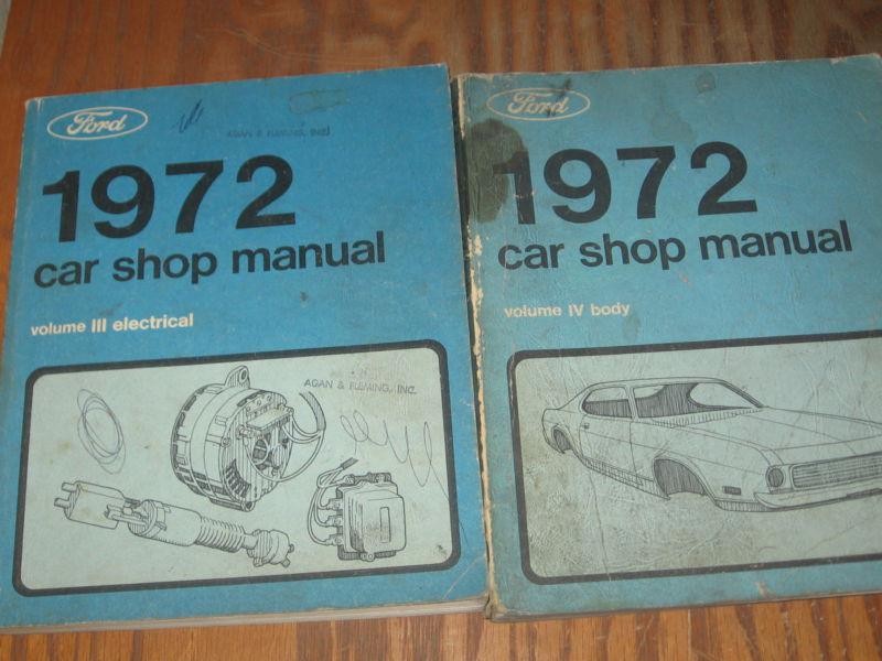 1972 ford lincoln mercury car mustang shop service repair manual 5 volumes