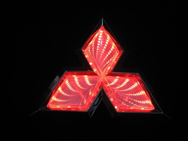 Mitsubishi  outlander 3d led light up  logo badge emblem decal  red 7.6cm*8.7cm