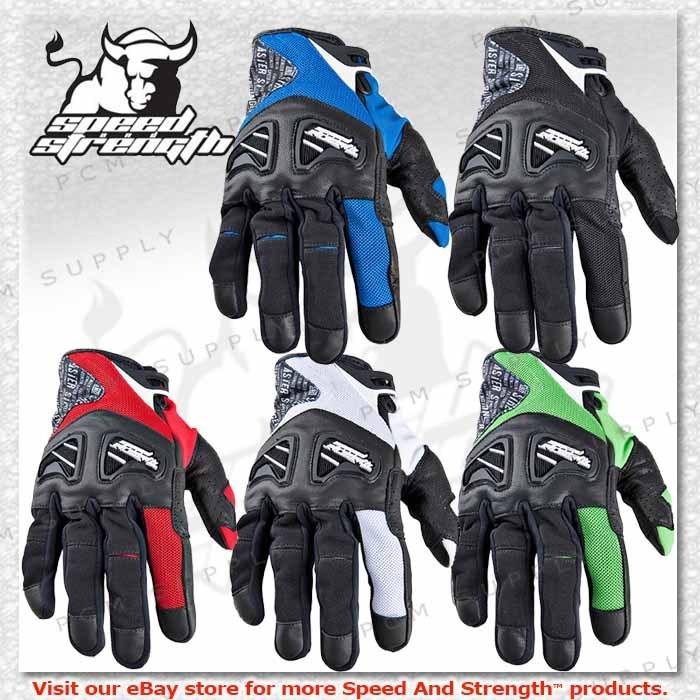 Speed & strength run with the bulls leather/textile street motorcycle glove