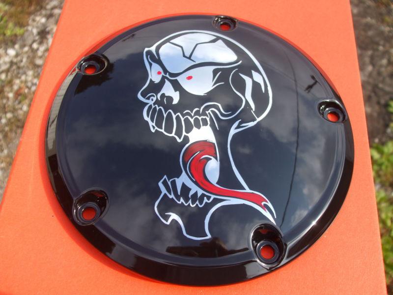 Harley derby cover  ( wild skull )  touring ,softail, chrome, & custom made