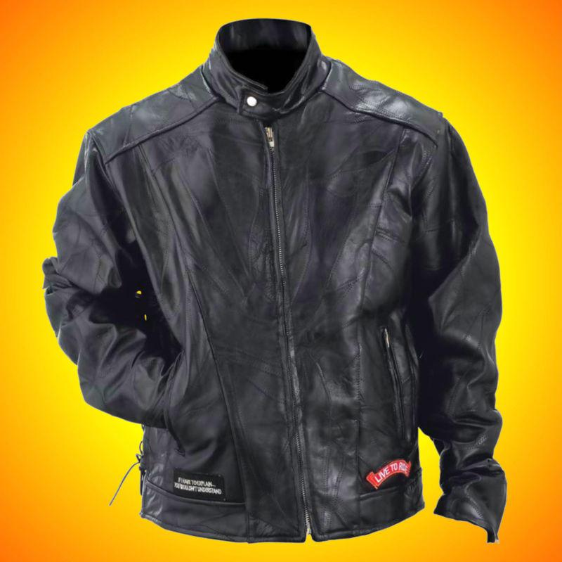 Leather motorcycle-biker jacket-free leather cap with purchase-jacket = mens 4xl