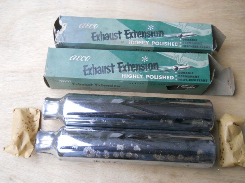 Pair of aeco exhaust extensions for all types of  vintage  cars