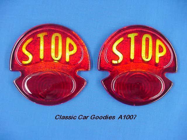 1928-1931 ford "stop" light lenses glass pair 1929 1930