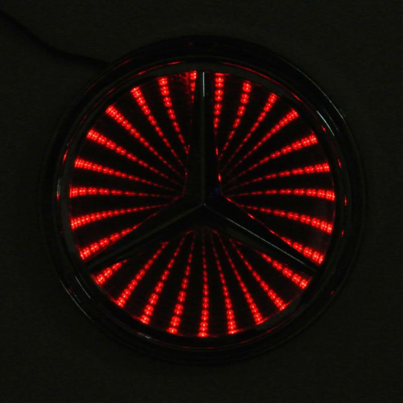 Red led 3d car logo badge light lamps emblem sticker decal for mercedes benz