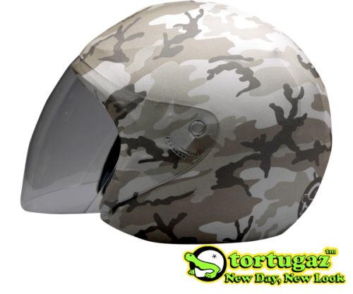New tortugaz open face motorcycle helmet cover camouflage b&w design