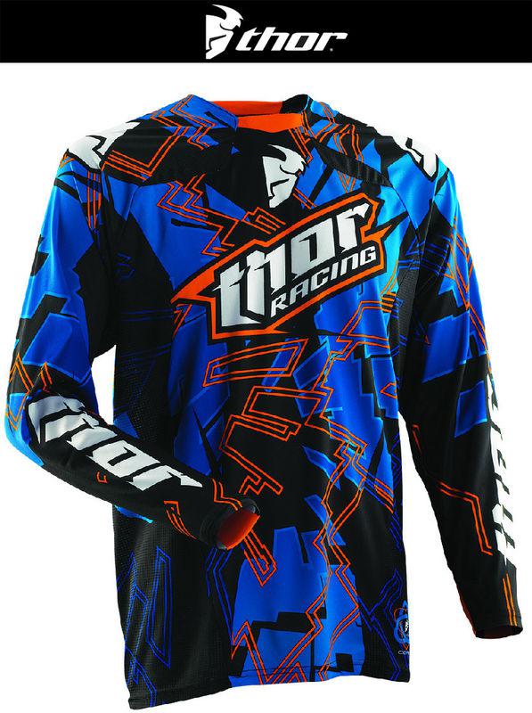 Thor core fragment blue orange black dirt bike jersey motocross mx atv 2014