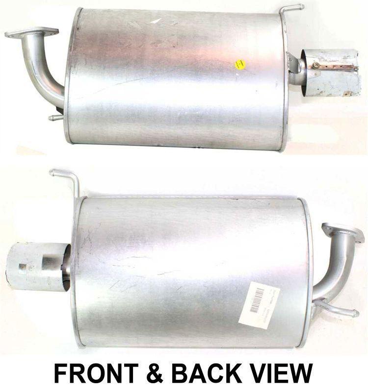 Right muffler, aluminized steel, natural finish