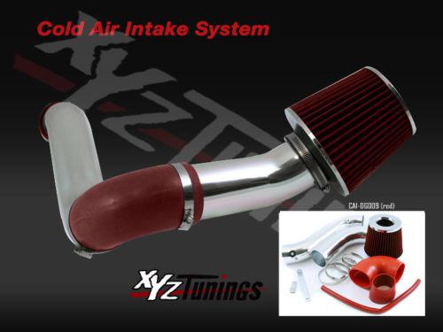 Red 05-09 charger/magnum 3.5l v6 cold air intake induction kit + filter 3"