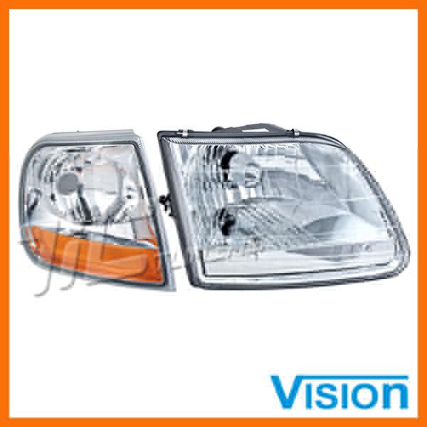 01-04 ford f150 xl xlt lariat passenger rh headlight+corner signal lamp new 02