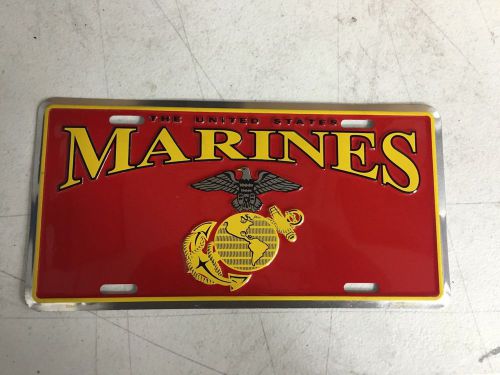 Red yellow united states marines license plate
