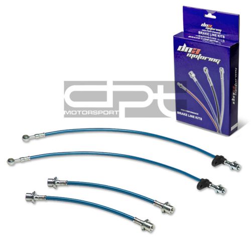 Corolla e100 ae101 replacement front/rear ss hose blue pvc coated brake line kit