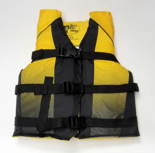 Bass pro shops recreational life jacket for kids yellow/black