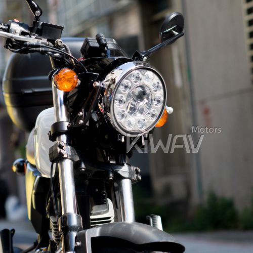 7&#034; led motorcycle headlight lamp chrome position lamp 1pce scooter atv bobber..