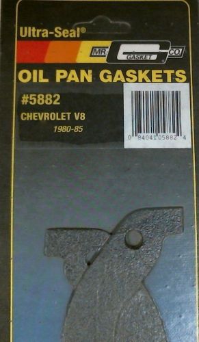Mr gasket 5882 chevy sb 267 305 350 80-85 ultraseal oil pan gasket 2pc rear main