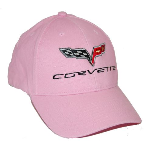 2005 - 2013 chevrolet corvette c6 cotton twill pink hat cap ships in a box