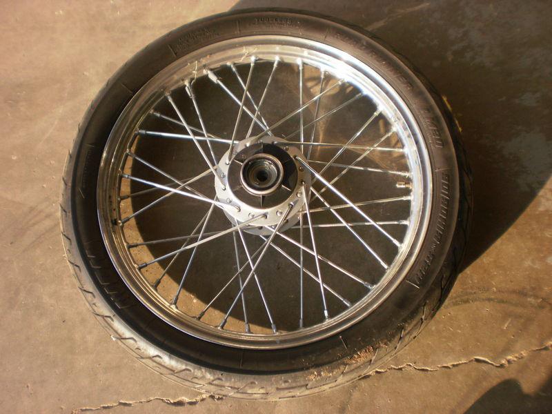 1993 yamaha virago 535 chrome spoke front wheel and avon 90/90/19 tire oem video