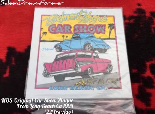 1994 belmont shore long beach hot rod car show metal plaque ford chevy mopar