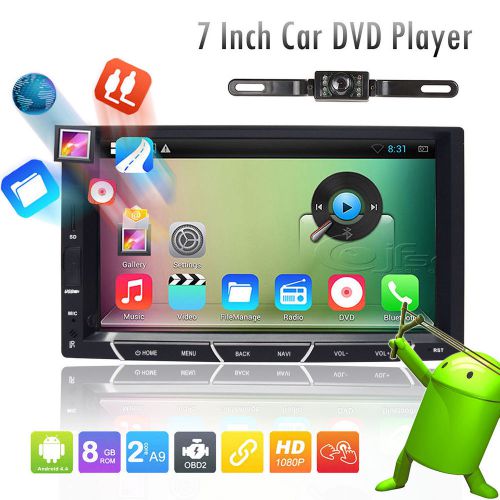 Android 4.4 quad-core 2din car stereo radio dvd mp4 player wifi-3g gps bt+camera