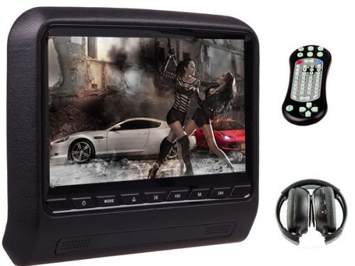 Car headrest bracket tablet 9 inch lcd monitor dvd player fm ir headphone sd usb