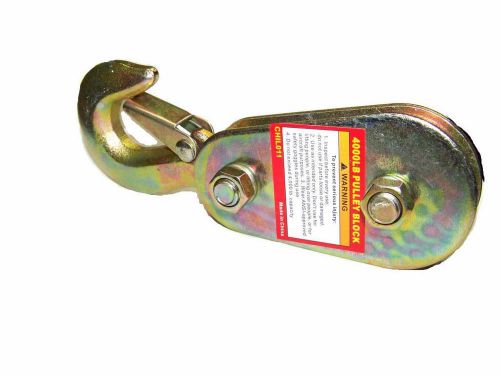 4000lb 1/4&#034; lifting pulley winch hoist block hook w/ safety clip for 4mm cable