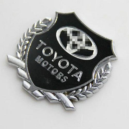 2 x silver metal car marked car emblem badge decal car sticker for toyota