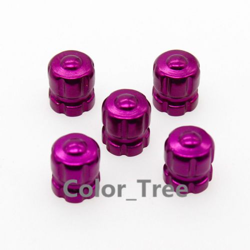 5x purple cnc aluminum piston valve/wheel air port dust cover stem caps pressure