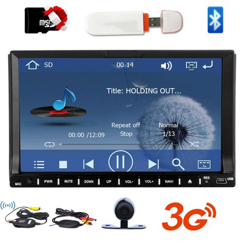 3g car radio double din stereo audio 7&#034; dvd player steering wheel control camera