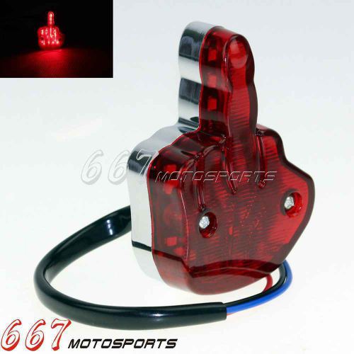 Led middle finger signs motorcycle tail rear lamp tailiight for apollo choppers