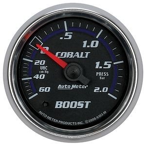 Auto meter 6103-m cobalt gauge 2-1/16&#034; boost/vacuum 60cm/hg - 2.0 bars